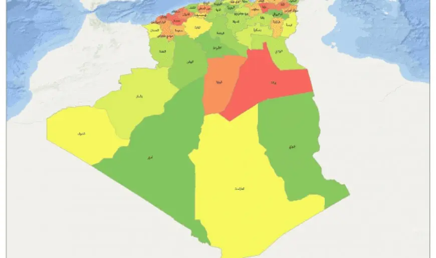 مدن الجزائر على الخريطة كم عددها